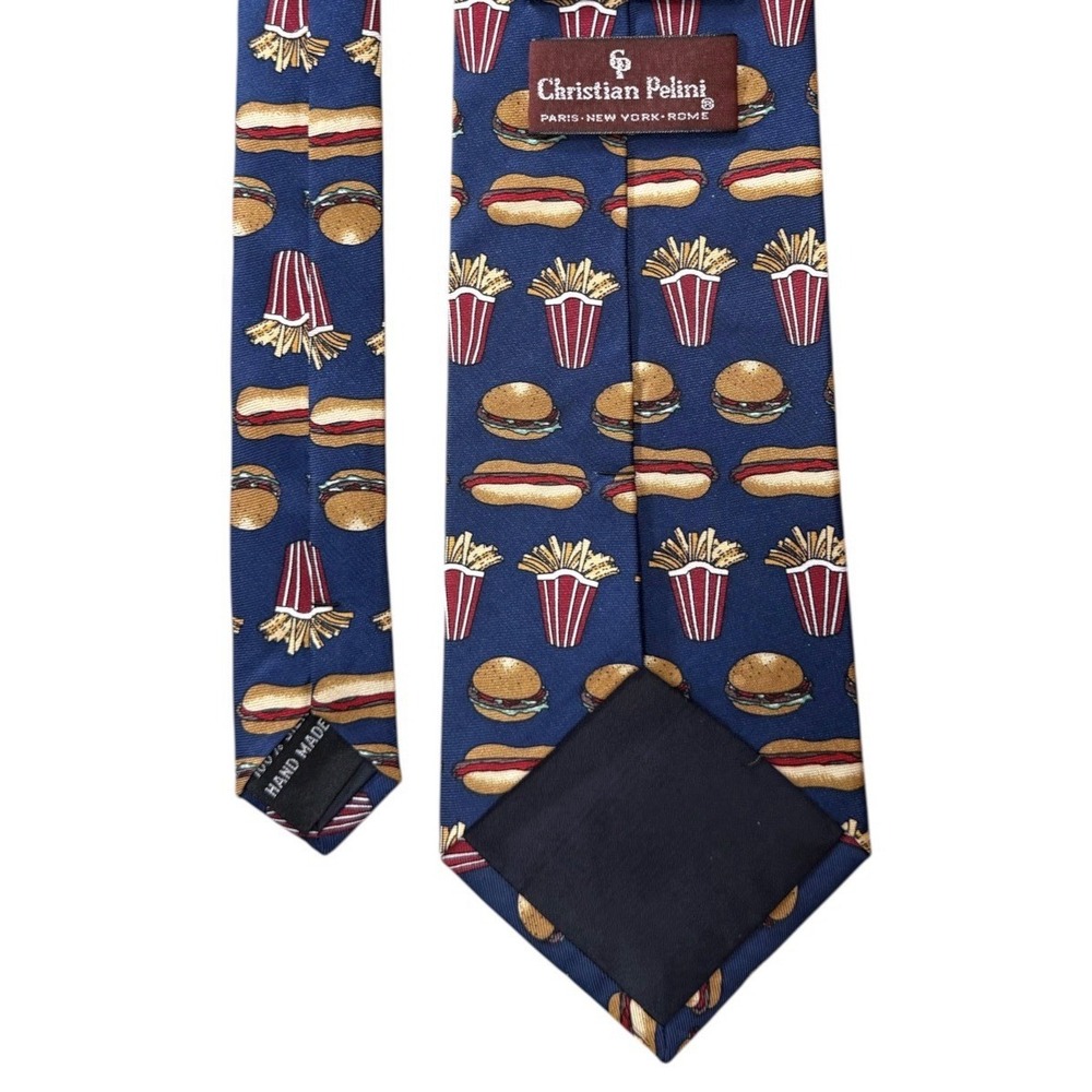 Christian Pelini Novelty Fast‑Food Silk Necktie - Picture 3 of 4